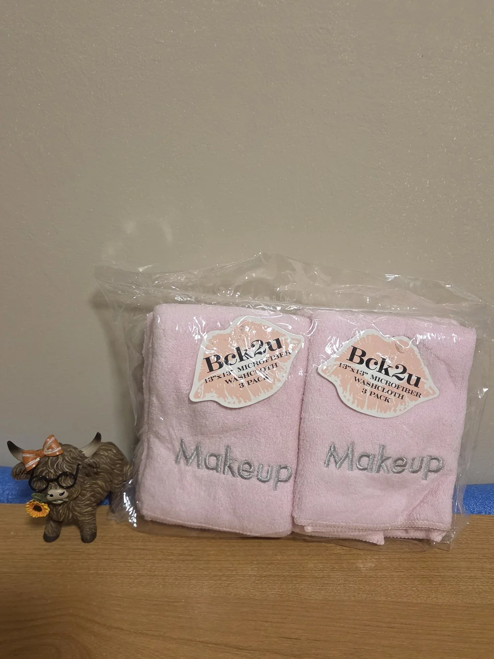 Bck2u Pink Makeup Cloths - 6-Pack Microfiber Washcloths